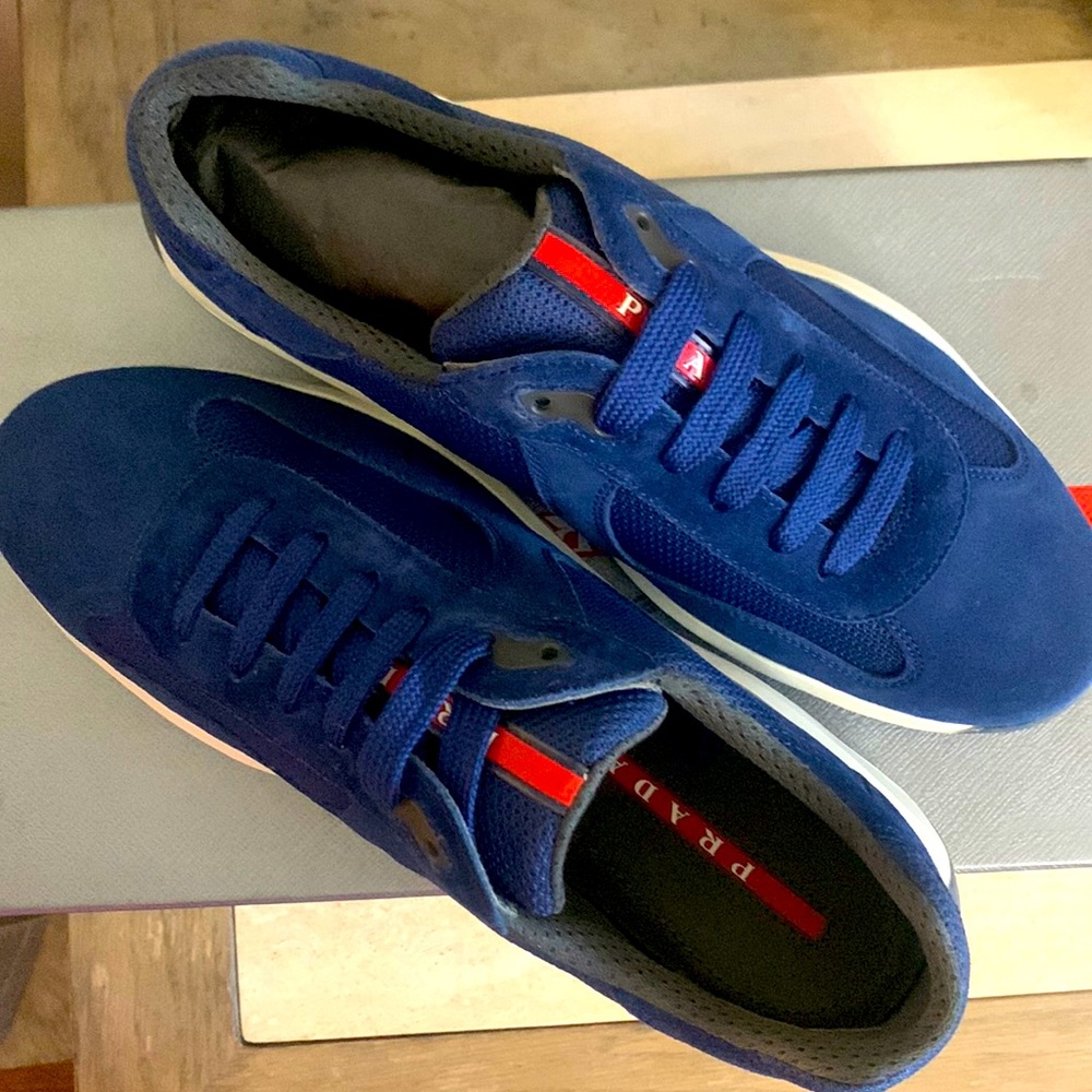Prada America’s Cup Sneakers Suede Royal Blue